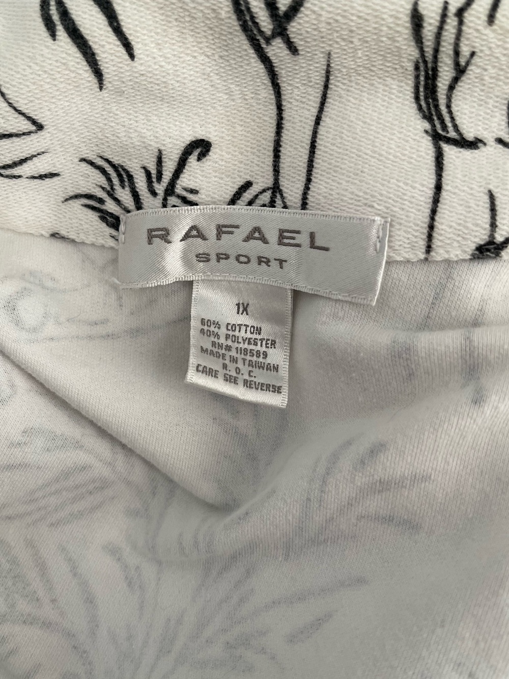 Rafael Sport Whimsical Tropical Sketch Full-Zip Jacket – Size 1X - Picture 3 of 4